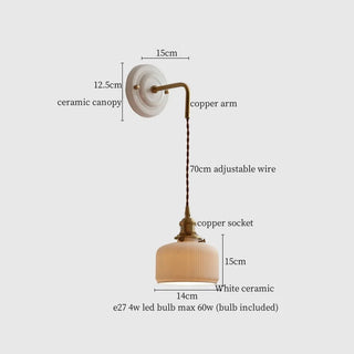Celako™ Striora Wall Light | Ceramic Bedroom Lighting
