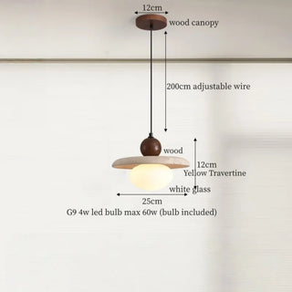 Celako™ Calizor Pendant Light | Yellow Travertine Bedroom Lighting