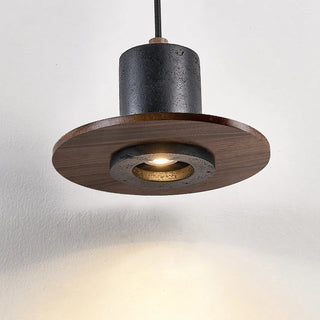 Celako™ Noctra Pendant Light | Black Travertine Wabi Sabi Bedroom Lighting