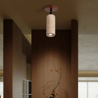 Celako™ Raventi Ceiling Light | Yellow Travertine Japan Style Dining Room Lighting