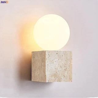 Celako™ Aurevale Wall Light | Yellow Travertine Living Room Lighting
