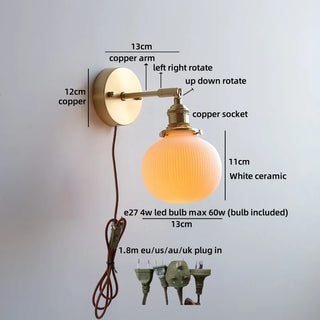 Celako™ Lumori Wall Light | Copper Bedside Lighting