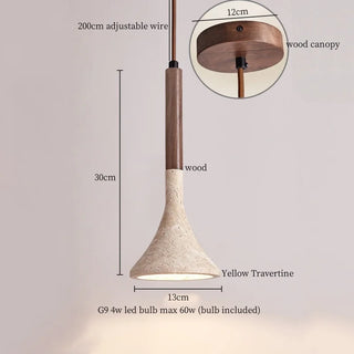 Celako™ Aurtera Pendant Light | Yellow Travertine Kitchen Island Lighting