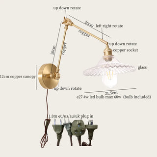 Celako™ Cuprilis Wall Light | Glass Bedroom Lighting