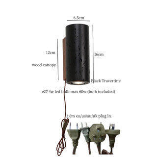 Celako™ Speleo Wall Light | Black Travertine Living Room Lighting