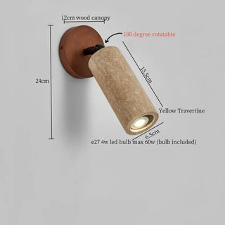 Celako™ Neratra Wall Light | Black Travertine Bedroom Lighting