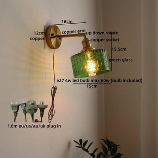 Celako™ Ambrosa Wall Light | Amber Glass Copper Dining Room Lighting