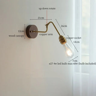 Celako™ Arcura Wall Light | Copper Glass Bedroom Lighting
