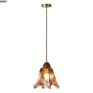 Celako™ Ambrisa Pendant Light | Amber Glass Dining Room Lighting