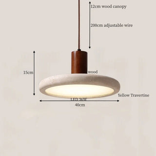 Celako™ Auresco Pendant Light | Yellow Travertine Mid Century Modern