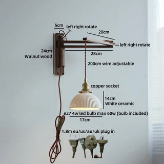 Celako™ Waluna Wall Light | Walnut Wood Living Room Lighting