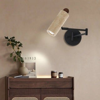 Celako™ Velato Wall Sconce Light | Yellow Travertine Bedroom Lighting