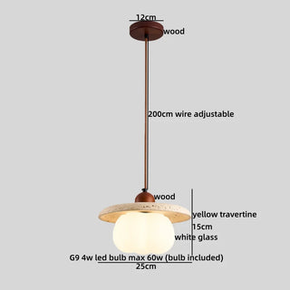 Celako™ Tufina Pendant Light | Yellow Travertine Wabi Sabi Kitchen Island Lighting