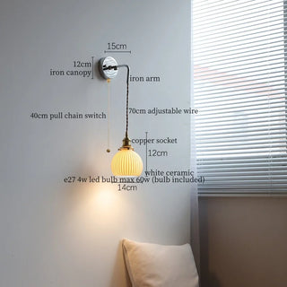 Celako™ Ceraluna Wall Light | White Ceramic Living Room Lighting