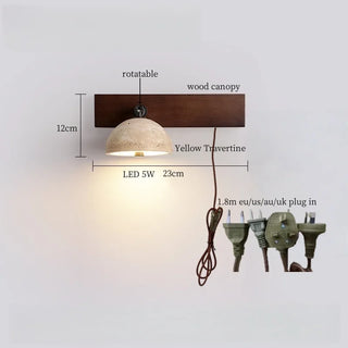 Celako™ Lithera Wall Light | Yellow Travertine Bedroom Lighting