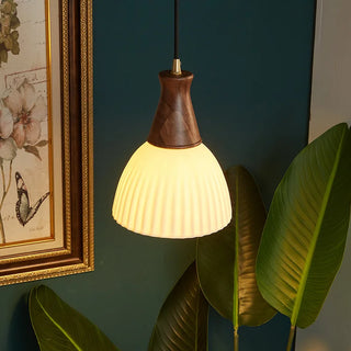 Celako™ Albisque Pendant Light | White Ceramic Bedroom Lighting