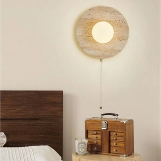 Applique murale Celako™ Lumavert | Éclairage de chambre en travertin jaune