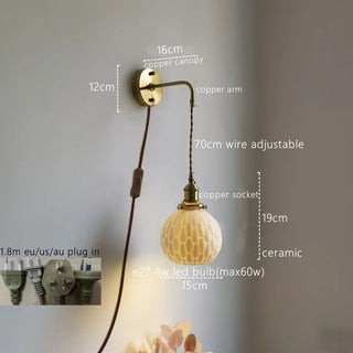 Celako™ Bisque Wall Light | Ceramic Bedroom Lighting