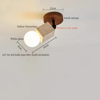 Celako™ Lapilla Ceiling Light | Black Travertine Living Room Lighting