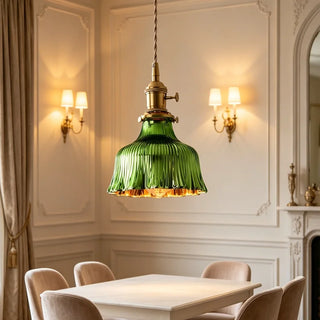 Celako™ Verdigraze Pendant Light | Green Glass Wabi Sabi