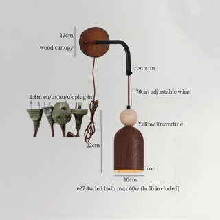Celako™ Ishara Wall Light | Stone Iron Japan Style Living Room Lighting