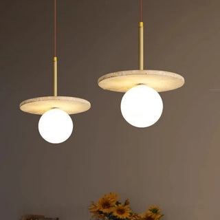 Celako™ Traventis Pendant Light | Yellow Travertine Stone Europe
