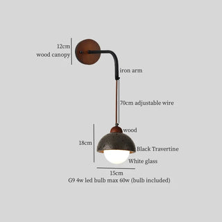 Celako™ Speleo Wall Light | Black Travertine Living Room Lighting