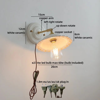 Celako™ Cerara Wall Light | Ceramic Bedroom Lighting
