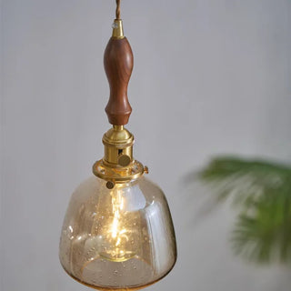 Celako™ Lucambra Pendant Light | Amber Glass Japan Style
