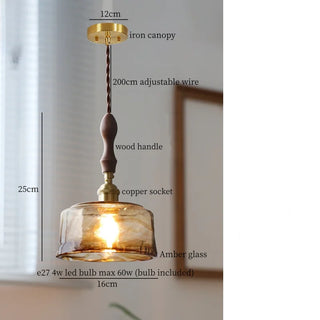 Celako™ Succinea Pendant Light | Amber Glass Kitchen Island Lighting