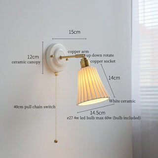 Celako™ Flutio Wall Light | Ceramic Bedroom Lighting