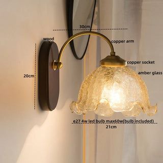Celako™ Vitrosia Wall Light | Glass Copper Bedroom