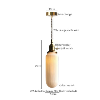Celako™ Hakuzen Pendant Light | White Ceramic Bedroom Lighting
