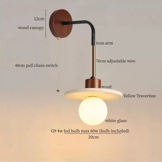 Celako™ Velaterra Wall Light | Yellow Travertine Living Room Lighting