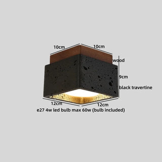 Celako™ Umbrena Ceiling Light | Black Travertine Mid Century Modern Bedroom Lighting