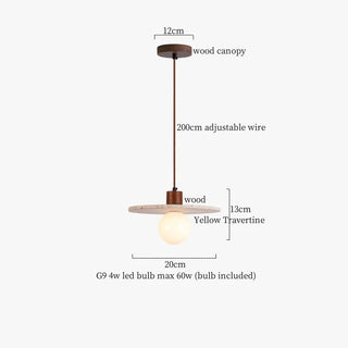Celako™ Trivora Pendant Light | Black Travertine Bedroom Lighting