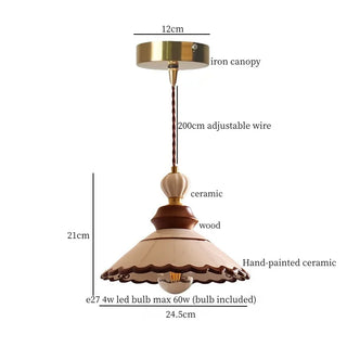 Celako™ Ceralba Pendant Light | Hand-Painted Ceramic Bedroom Lighting
