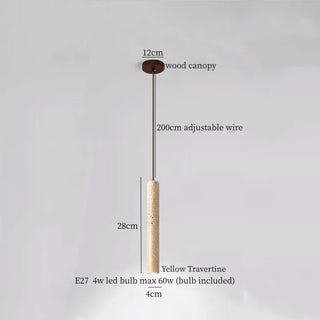 Celako™ Poroluce Suspension | Éclairage d'îlot de cuisine en travertin jaune