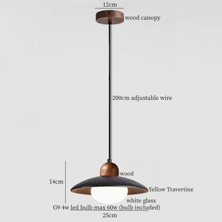 Celako™ Trivora Pendant Light | Black Travertine Bedroom Lighting