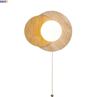 Celako™ Tivolina Wall Light | White Glass Wood Japan Style Bedroom Lighting