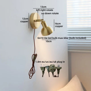 Celako™ Coprina Wall Light | Copper Bedside Lighting
