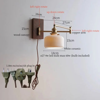 Celako™ Oscilla Wall Light | Copper Glass Bedroom Lighting