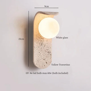 Celako™ Pietranero Wall Light | Black Travertine Living Room Lighting