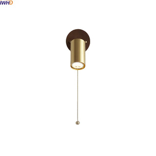 Celako™ Kavara Wall Light | Copper & Walnut Wood Bedroom Lighting