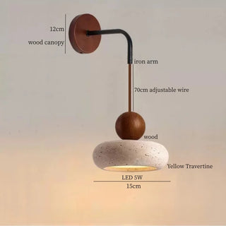 Celako™ Terravento Wall Light | Yellow Travertine Living Room Lighting