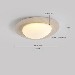 Plafonnier Celako™ Traviva | Luminaire de salon en travertin jaune