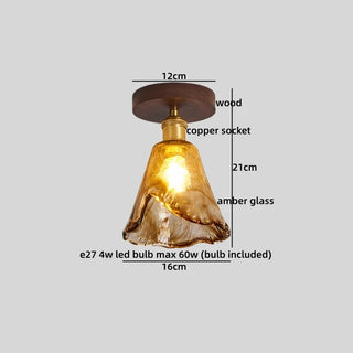 Celako™ Ambrae Ceiling Light | Amber Glass French Vintage