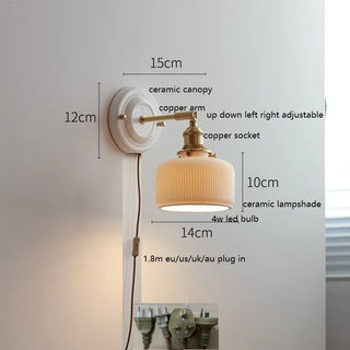 Celako™ Auramic Wall Light | Ceramic Bedside Lighting
