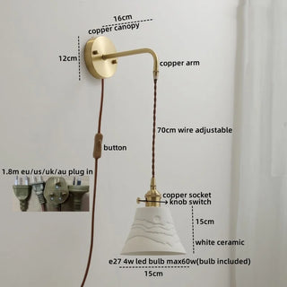 Celako™ Kaolux Wall Light | Ceramic Copper Bedroom Lighting