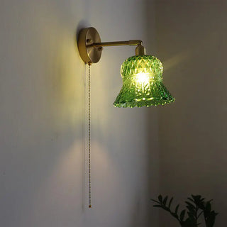 Celako™ Peridot Wall Light | Green Glass Bedroom Lighting
